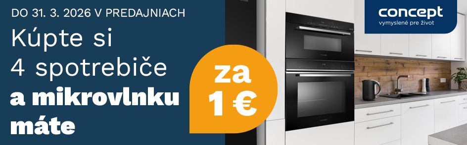 AKCIA 3+1 - KÚPTE SI 4 SPOTREBIČE A MIKROVLNKU MÁTE ZA 1 €