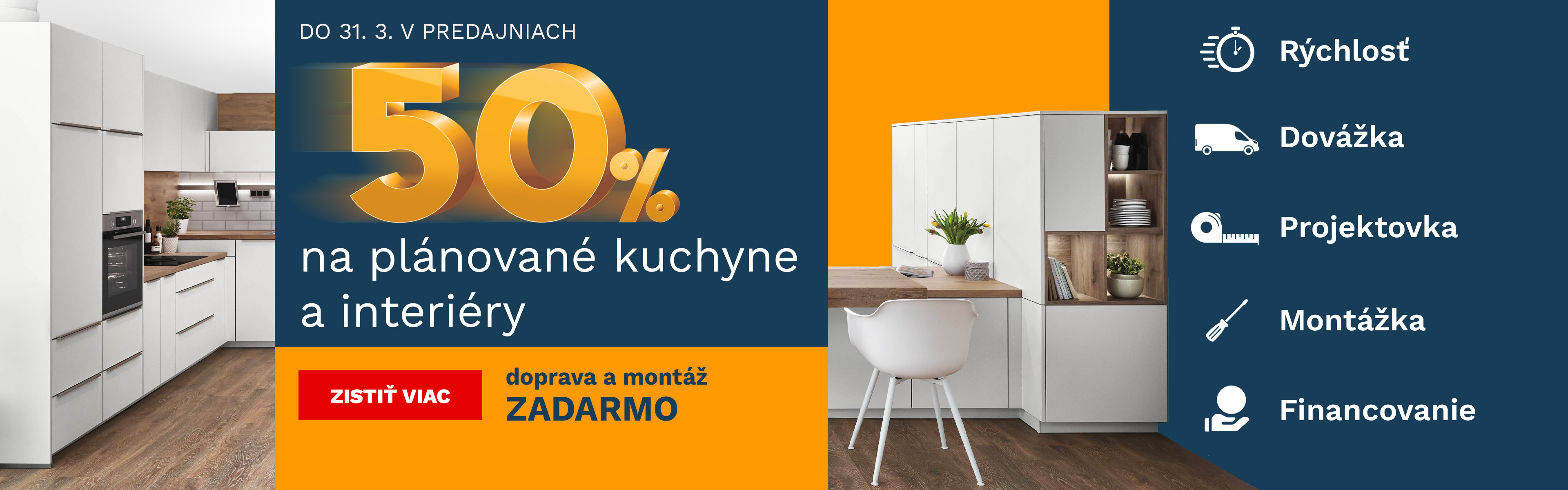 50% na plánované kuchyně a interiér + DM zdarma 19-31-3-2026